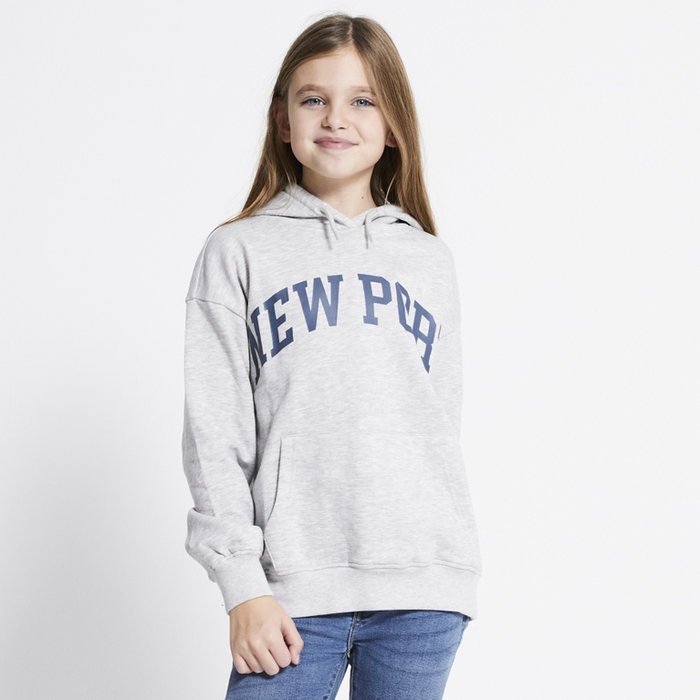 Printed hoodie "Smilla" Grey Melange